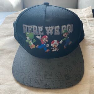 Kids Black and Gray Cap with Mario and Luigi